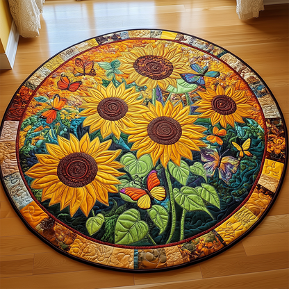 Sunflower Butterfly Quilted Round Mat GFTOTL2242