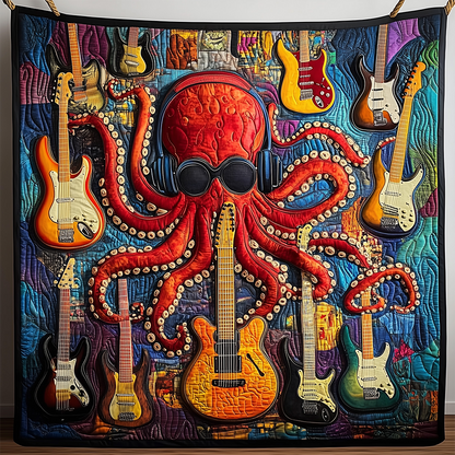 Octopus Guitar Quilted Blanket GFTOTL2295
