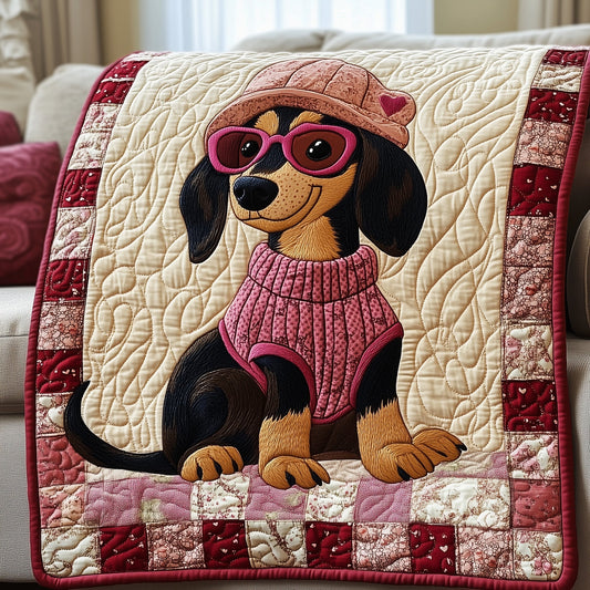 Sausage Dachshund Quilted Blanket GFTOTL2319