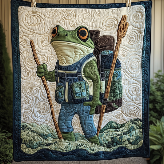Hiking Frog Quilted Blanket GFTOTL2346