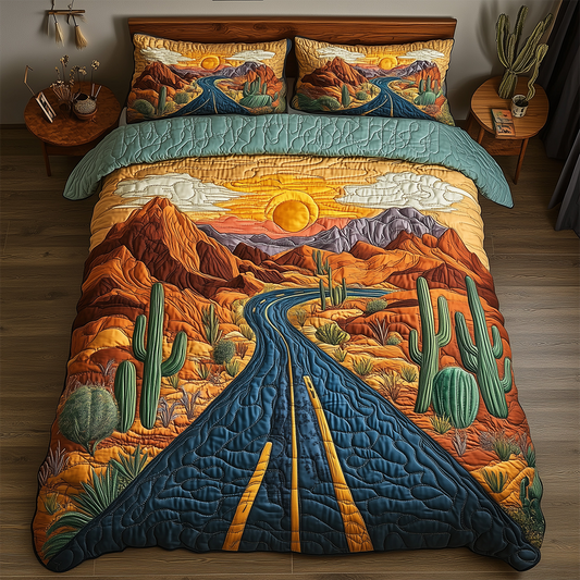 Desert Highway 3-Piece Quilted Bedding Set GFTOTL2362