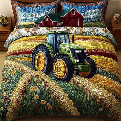 Tractor 3-Piece Quilted Bedding Set GFTOTL2412