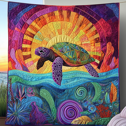 Awakening of the Sea Turtle Quilted Blanket GFTOTL2426