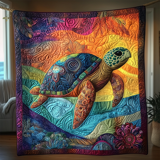 Awakening of the Sea Turtle Quilted Blanket GFTOTL2427