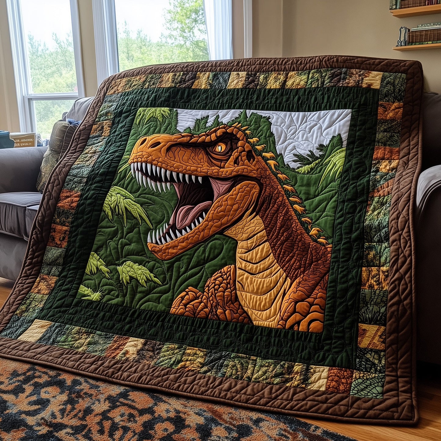 Raptor Dinosaur Quilted Blanket GFTOTL2530