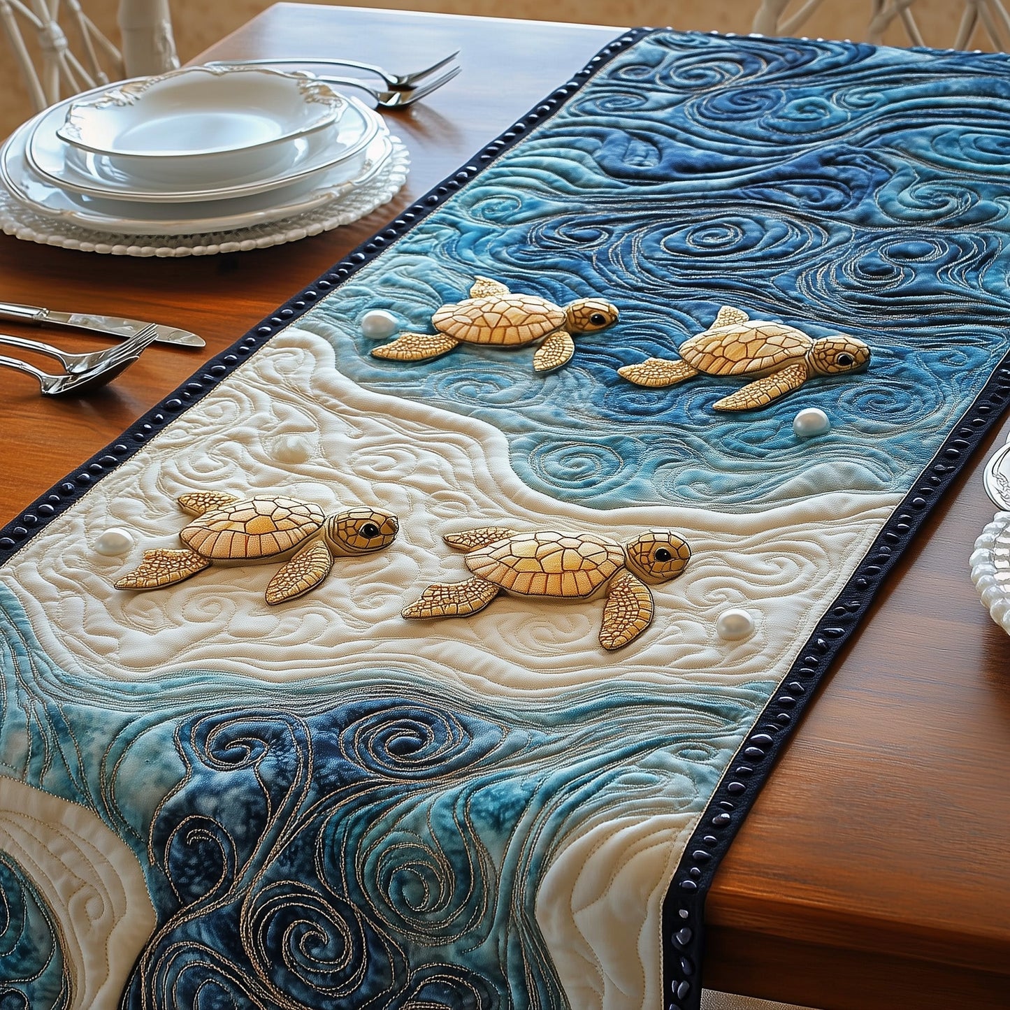 Magical Sea Turtle Quilted Table Runner GFTOTL2542