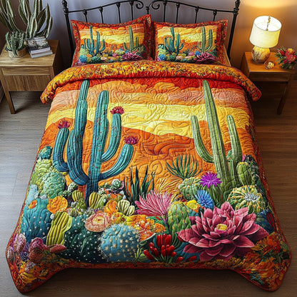 Southwest Flora Tapestry 3-Piece Quilted Bedding Set GFTOTL2701