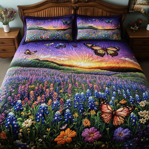 Serene Bluebonnet 3-Piece Quilted Bedding Set GFTOTL3170