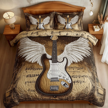Angle Guitar 3-Piece Quilted Bedding Set GFTOTL3245