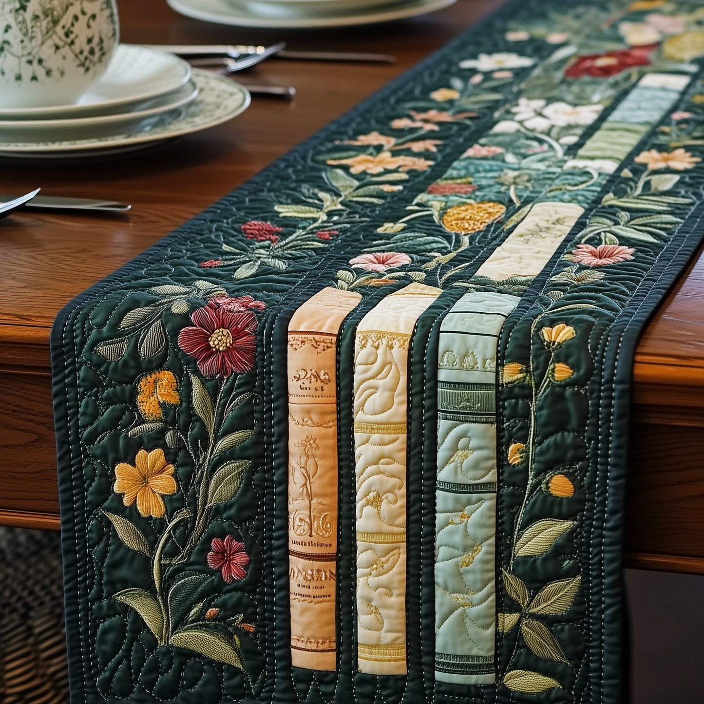 Flower Books Quilted Table Runner GFTOTL3279