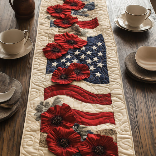 Memorial Flowers Quilted Table Runner GFTOTL3304