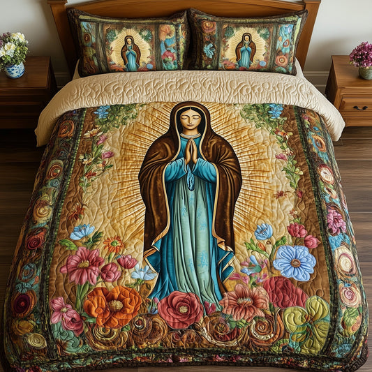 Virgen De Guadalupe 3-Piece Quilted Bedding Set GFTOTL3394