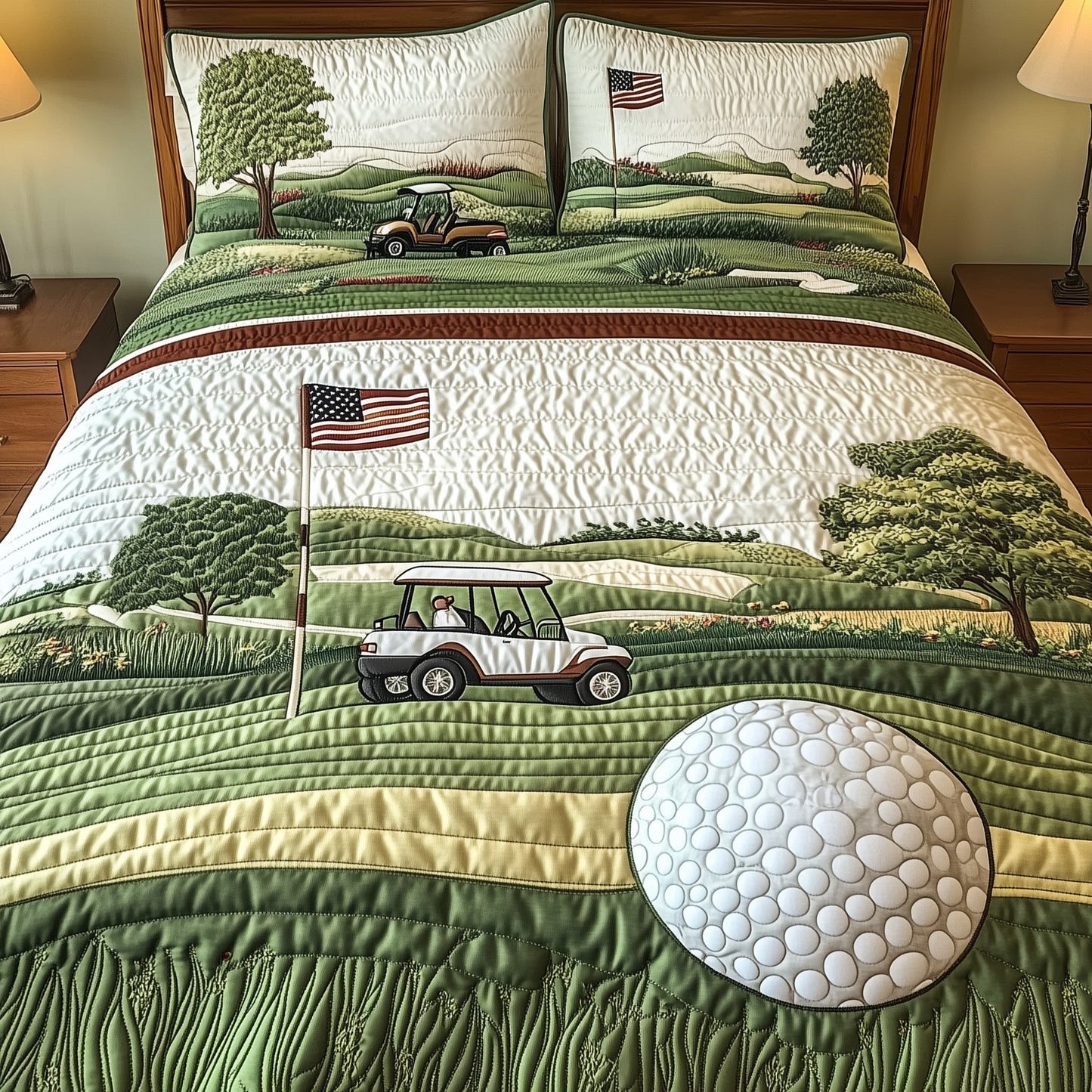 Par for the Night 3-Piece Quilted Bedding Set GFTOTL3506