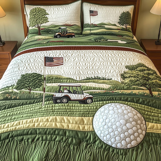 Par for the Night 3-Piece Quilted Bedding Set GFTOTL3506