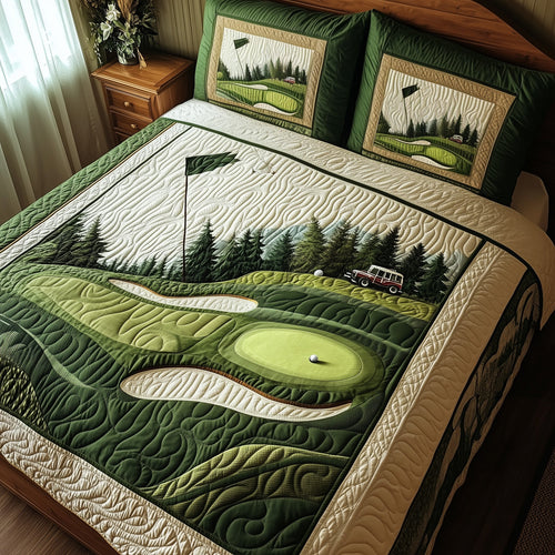 Green Dream 3-Piece Quilted Bedding Set GFTOTL3614