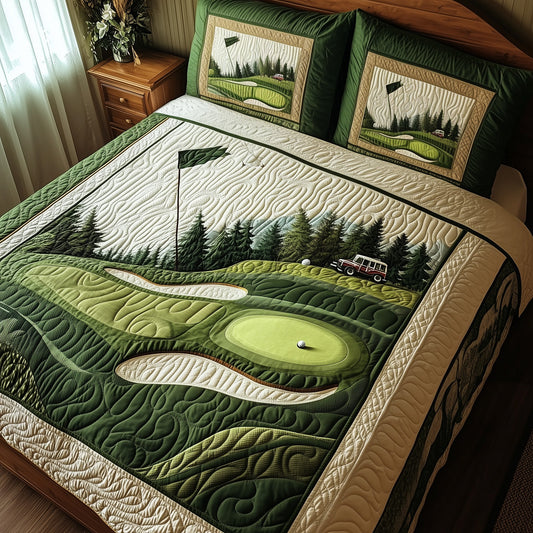 Green Dream 3-Piece Quilted Bedding Set GFTOTL3614