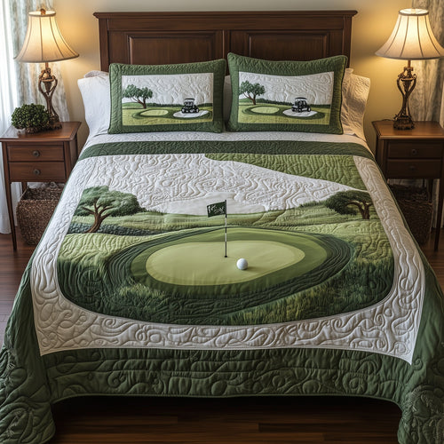 18th Hole 3-Piece Quilted Bedding Set GFTOTL3651