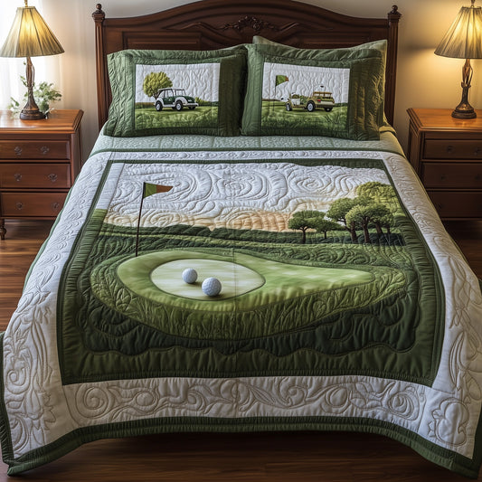 18th Hole 3-Piece Quilted Bedding Set GFTOTL3652