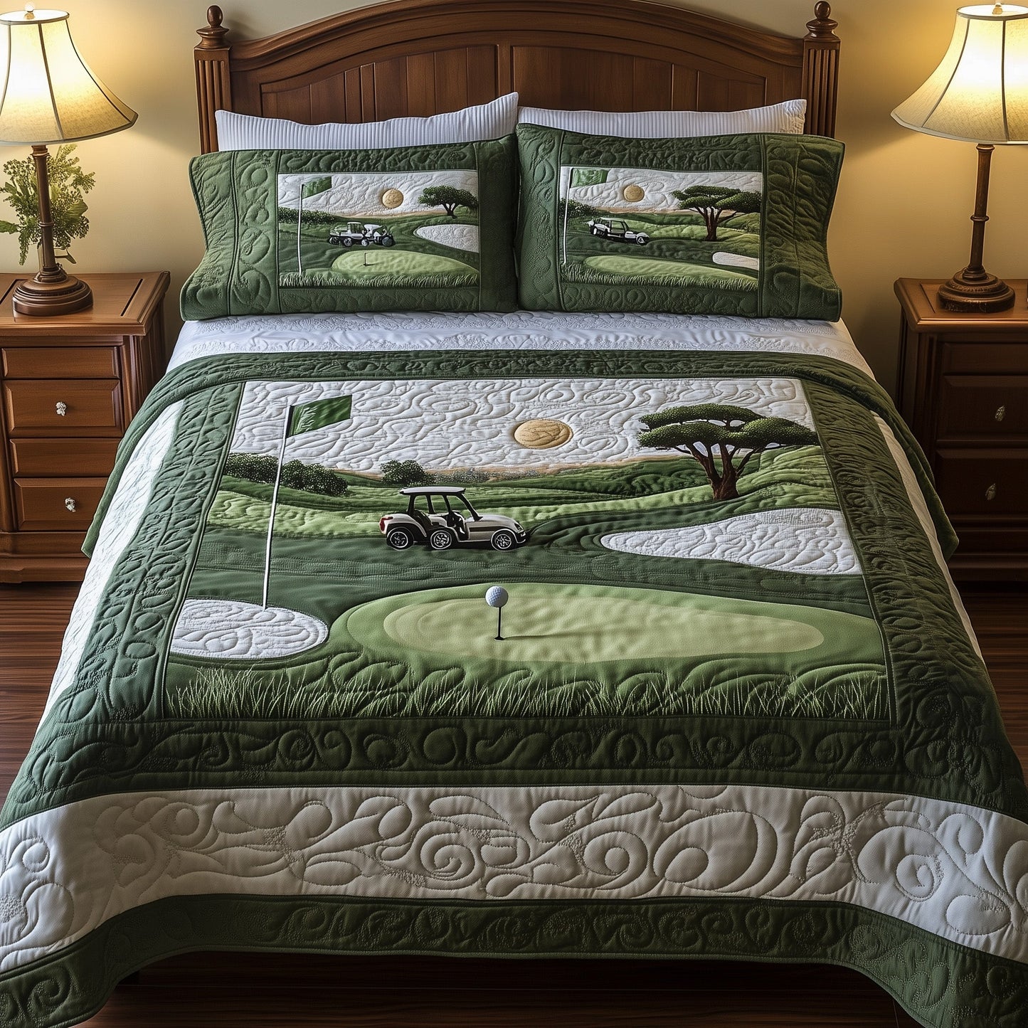 18th Hole 3-Piece Quilted Bedding Set GFTOTL3653