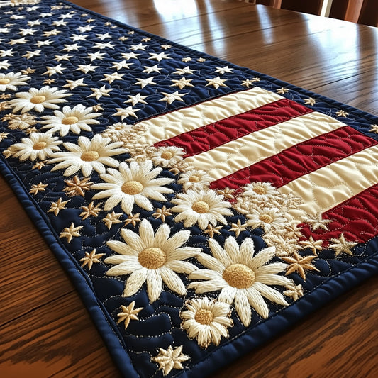 Flag and Flowers Quilted Table Runner GFTOTL3697