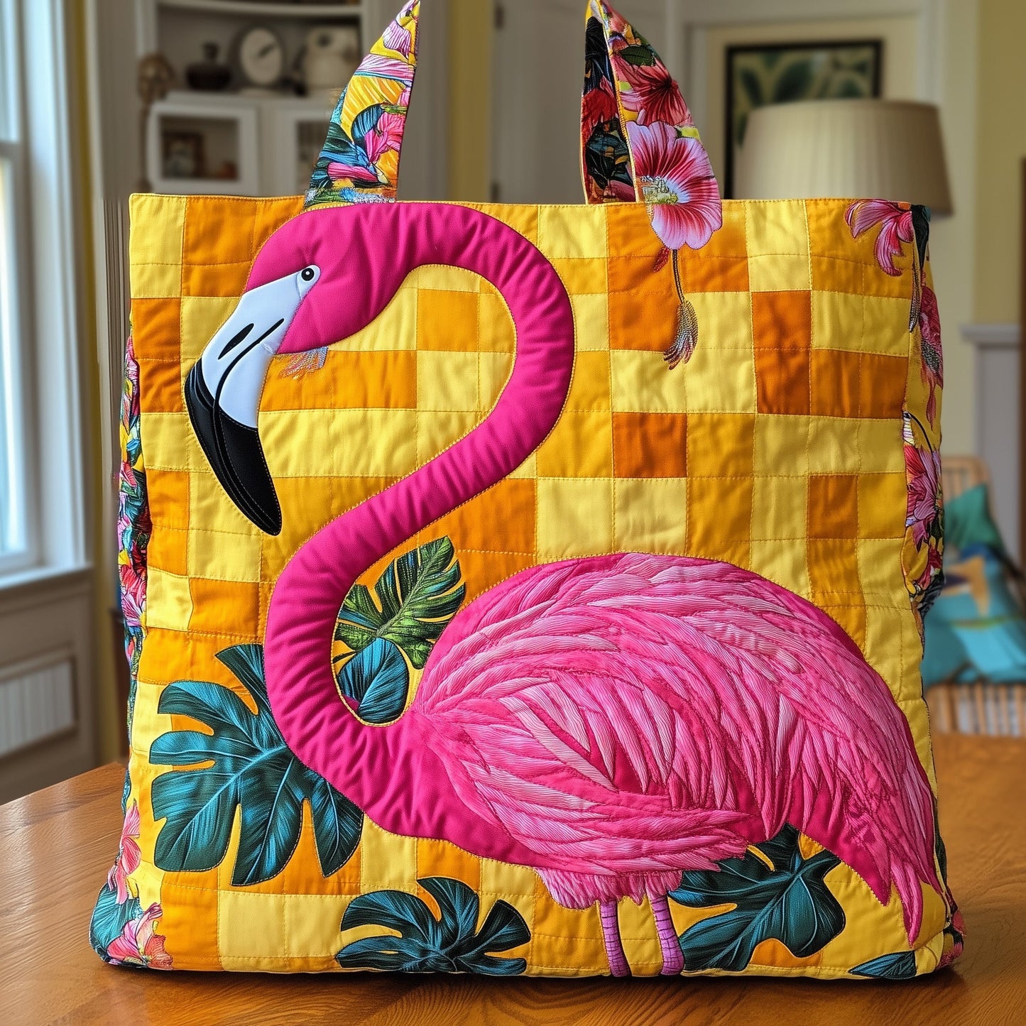 Tropical Flamingo Quilted Tote Bag GFTOTL3750