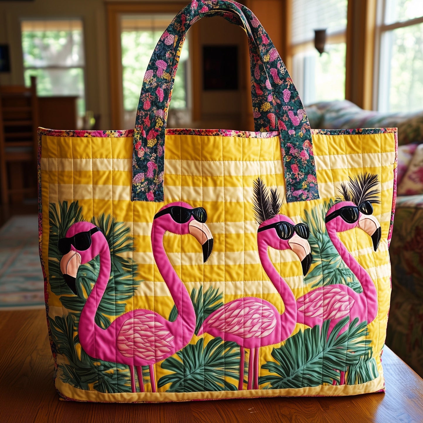 Quirky Flock Quilted Tote Bag GFTOTL3766