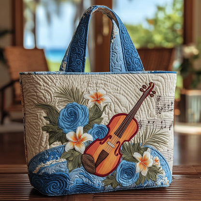 Elegant Violin Quilted Tote Bag GFTOTL3811