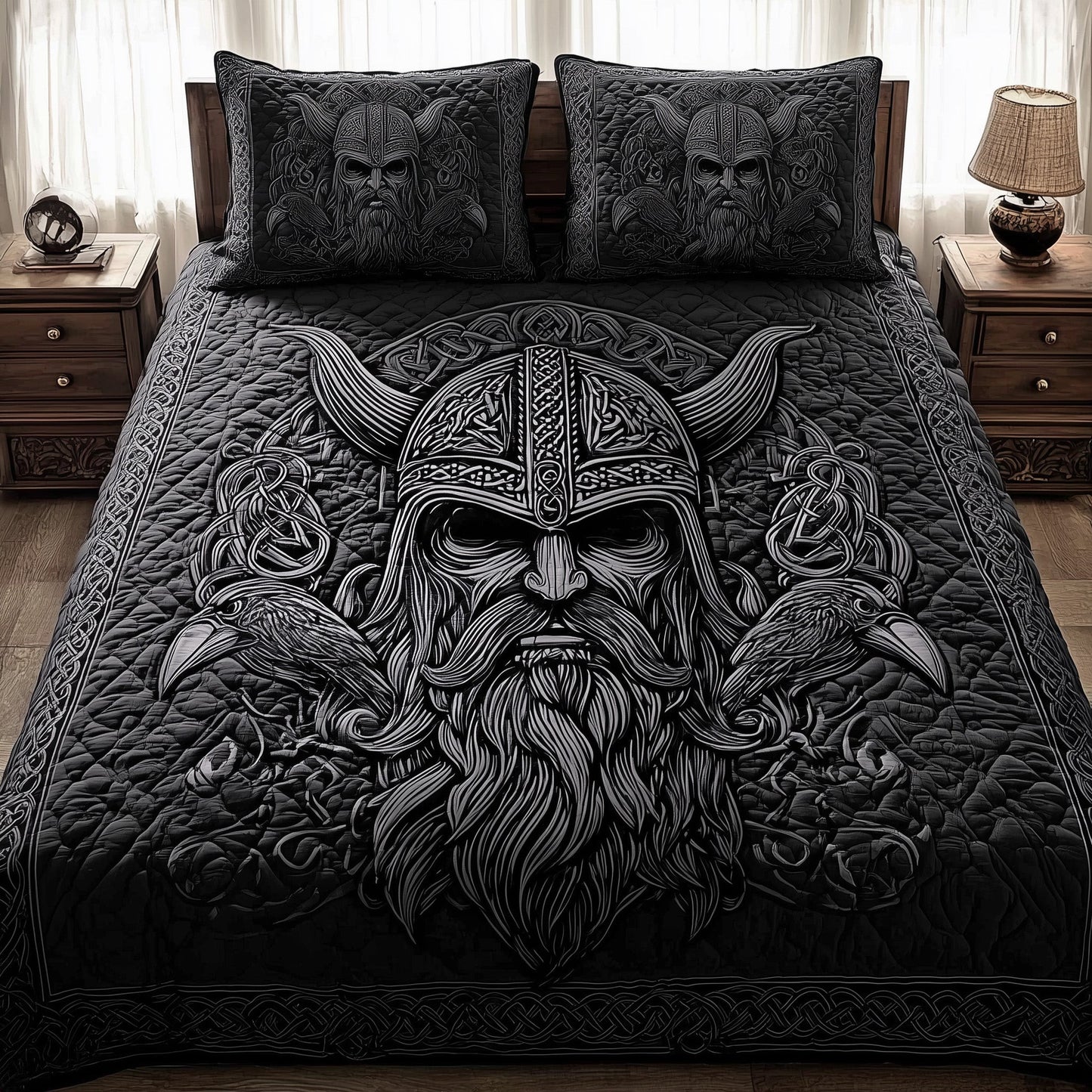 Viking God 3-Piece Quilted Bedding Set GFTOTL3943