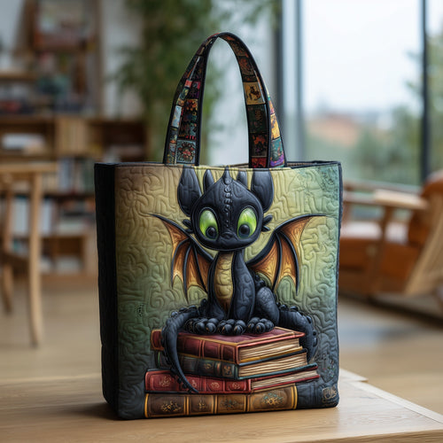 Book Dragon Quilted Tote Bag GFTOTL4018