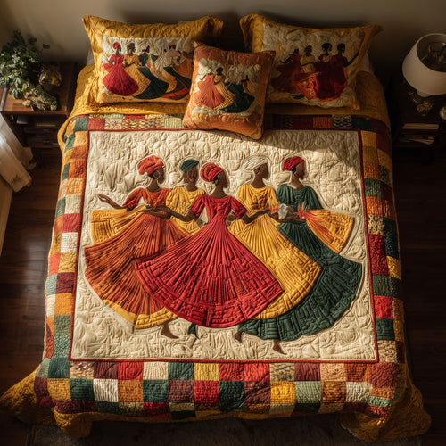 Traditional Dancing 3-Piece Quilted Bedding Set GFTOTL4130