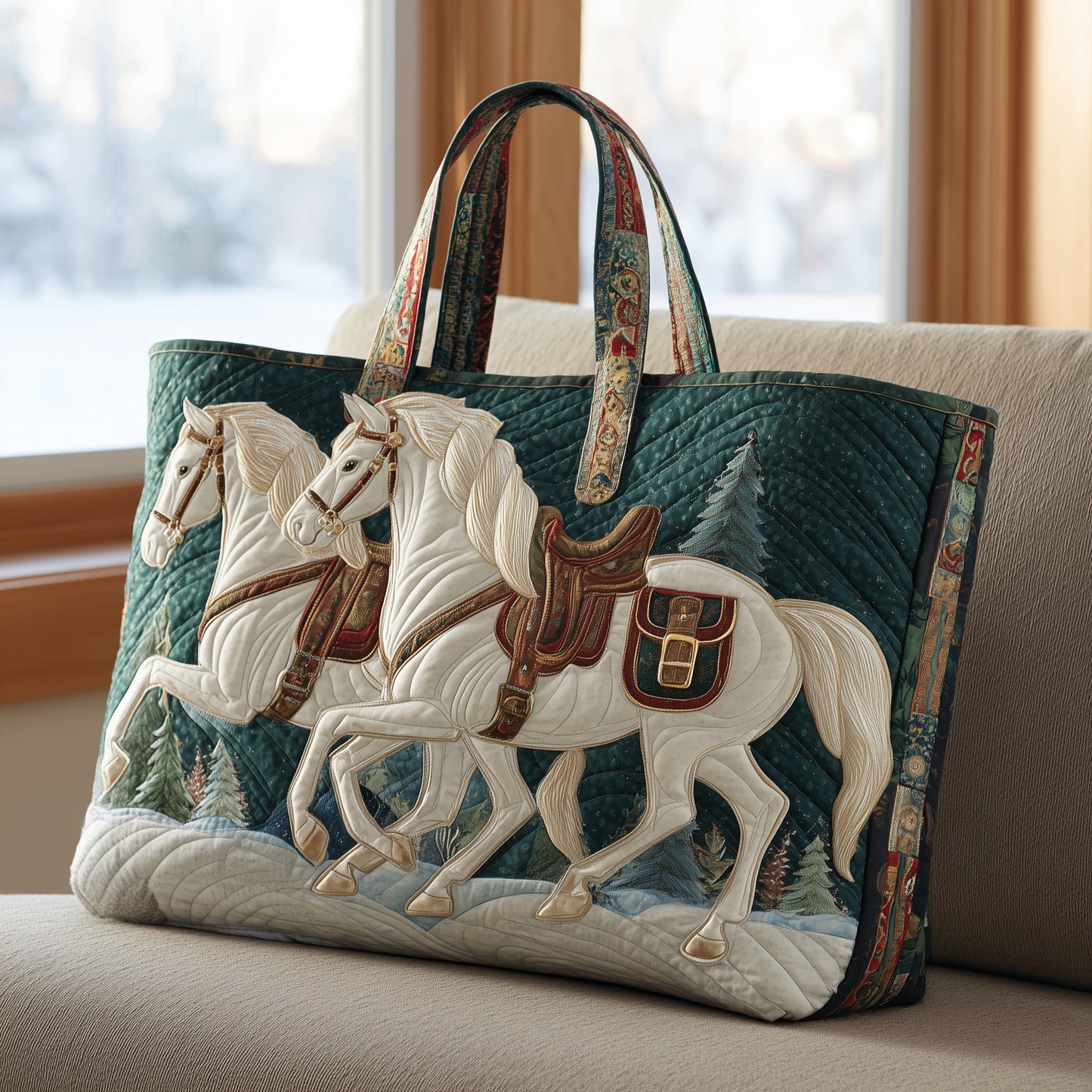 Winter Trot Quilted Tote Bag GFTOTL4228