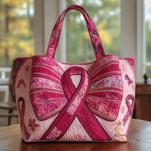 Pink Bow Quilted Tote Bag GFTOTL4256