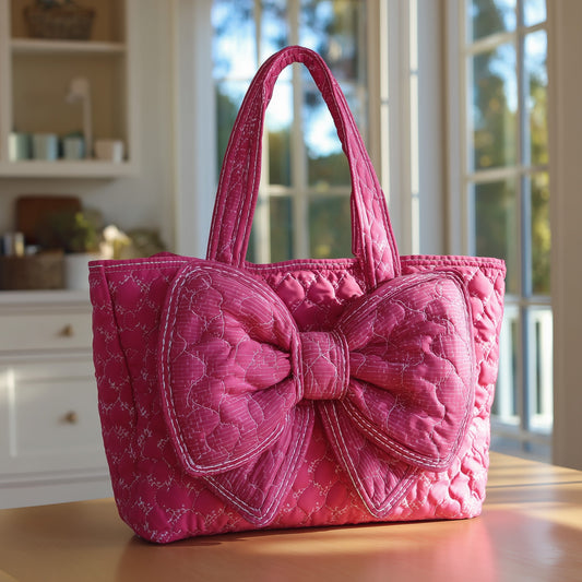 Pink Bow Quilted Tote Bag GFTOTL4261