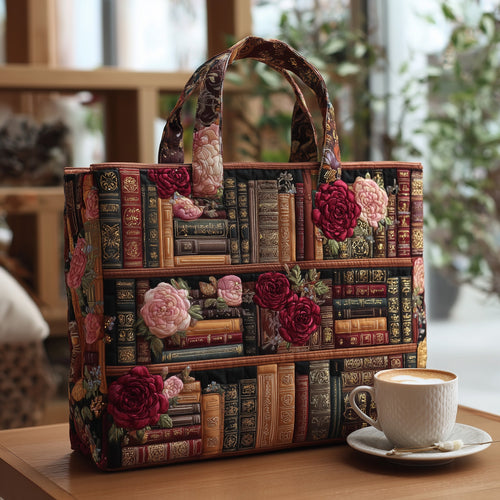 Antique Library Quilted Tote Bag GFTOTL4296