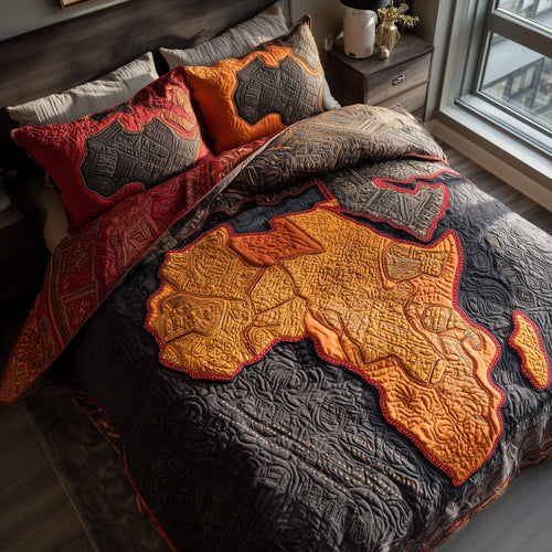 African Roots 3-Piece Quilted Bedding Set GFTOTL4327