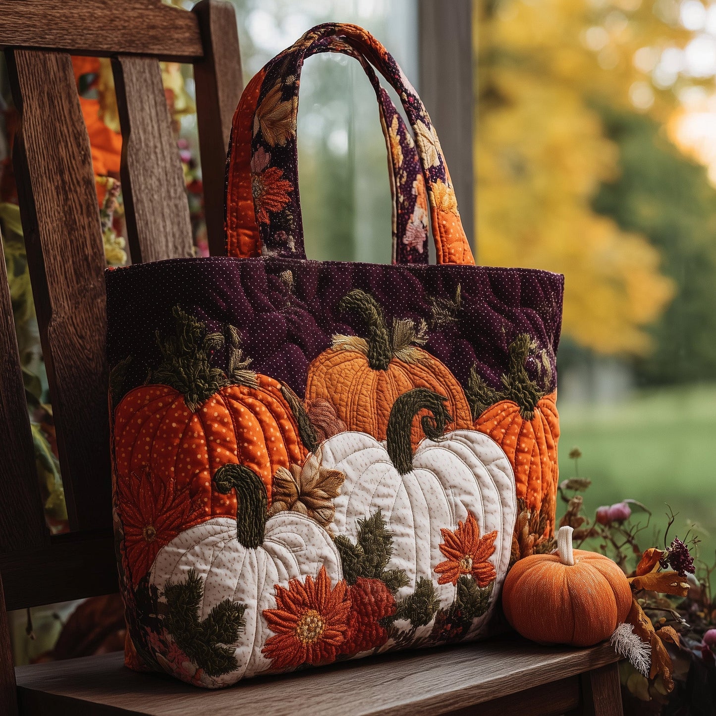 Pumpkin Season Quilted Tote Bag GFTOTL4449