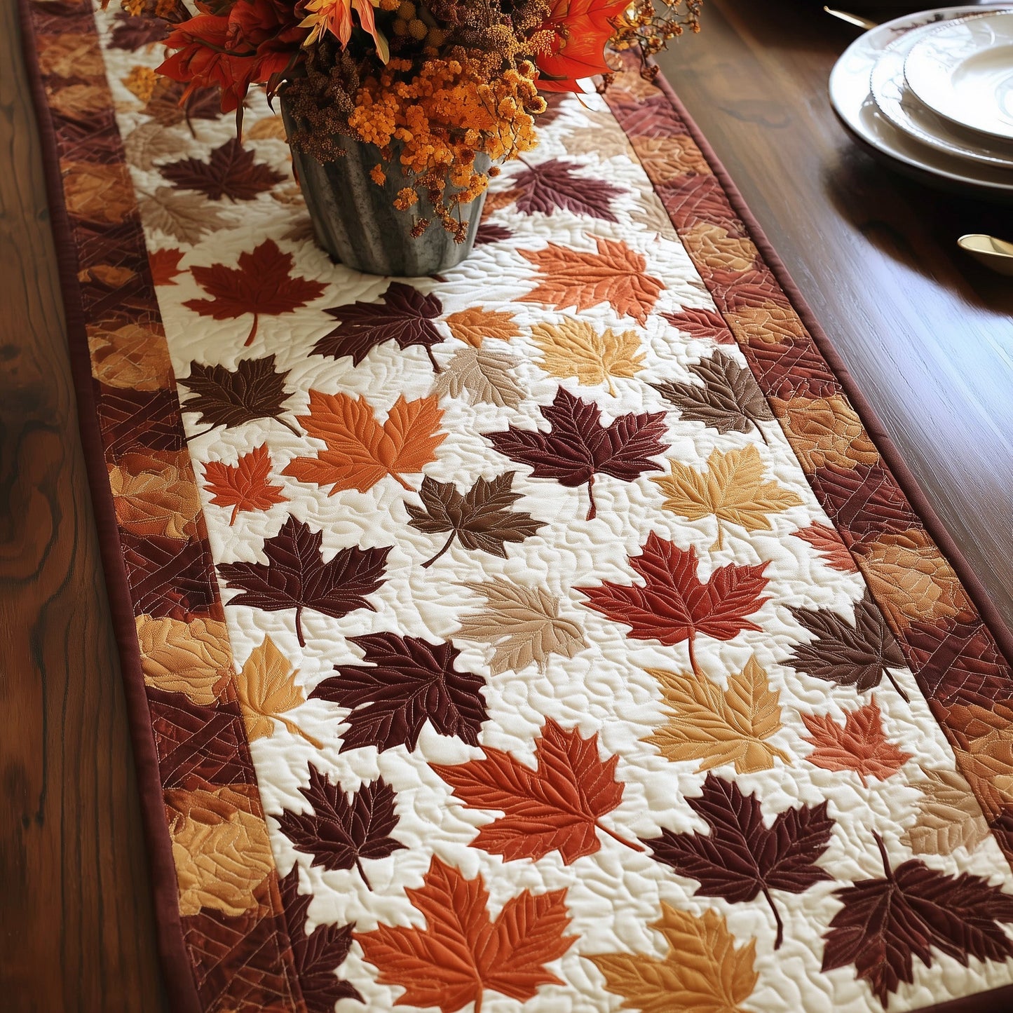 Maple Leaf Quilted Table Runner GFTOTL4613