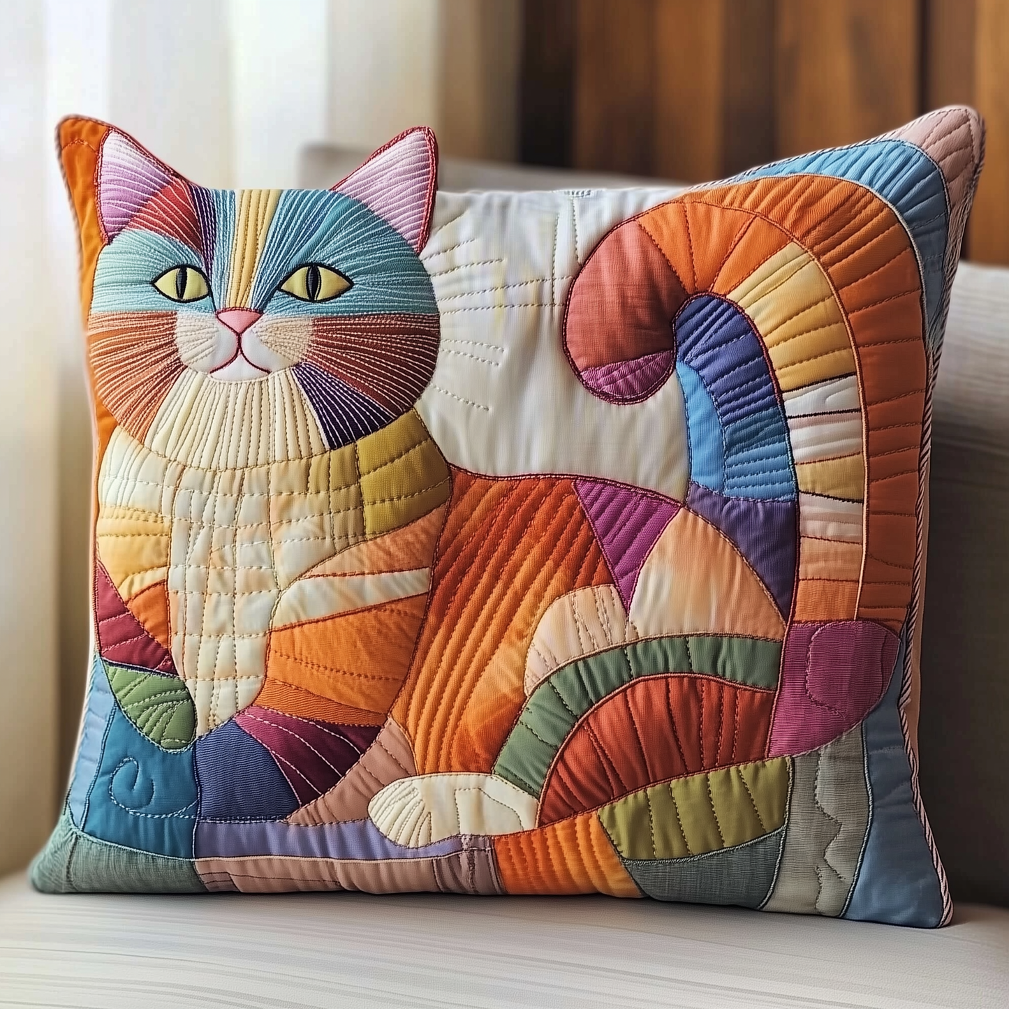 Cute Meow Quilted Pillow Case GFTOTL467