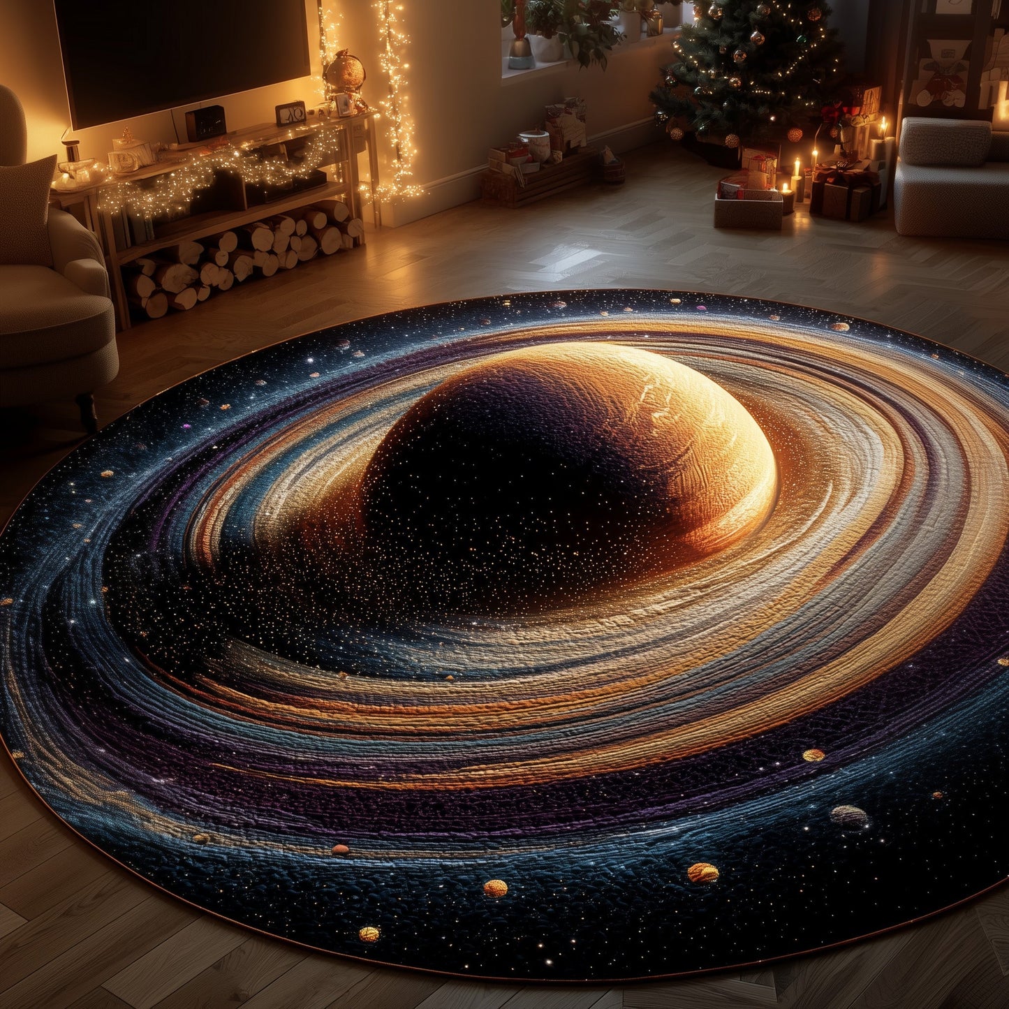 Mystic Nebula Quilted Round Mat GFTOTL4925