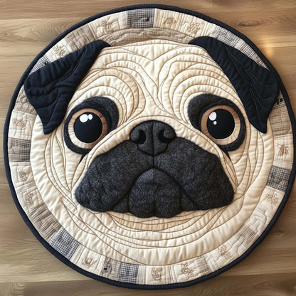 Pug Charm Quilted Round Mat GFTOTL5138