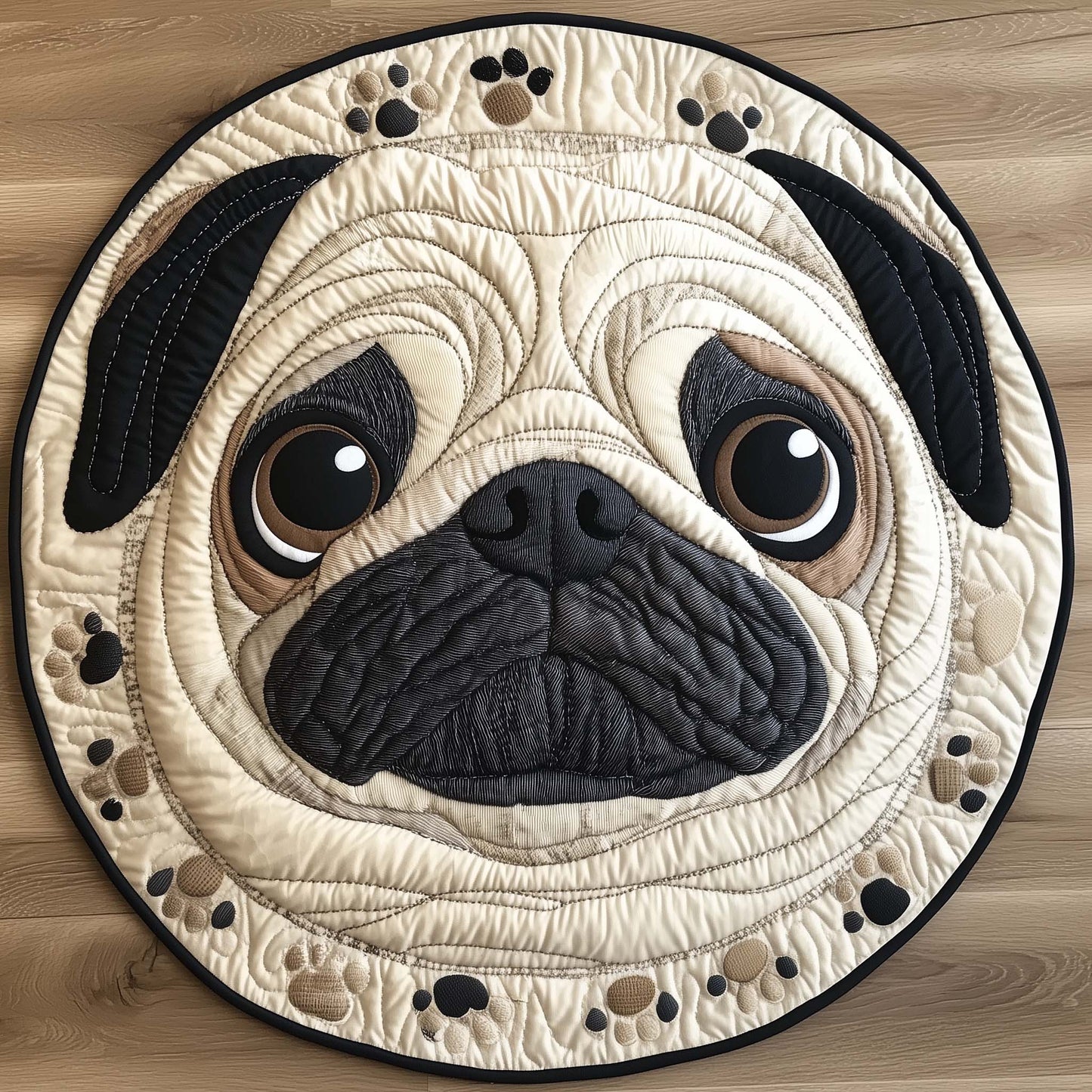 Pug Charm Quilted Round Mat GFTOTL5140