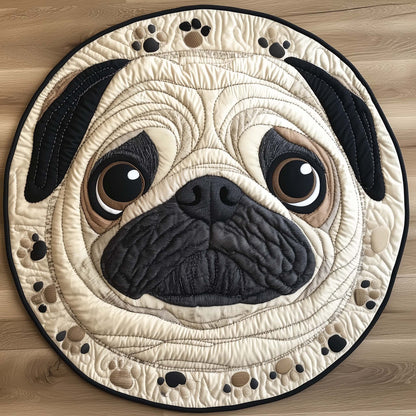 Pug Charm Quilted Round Mat GFTOTL5140
