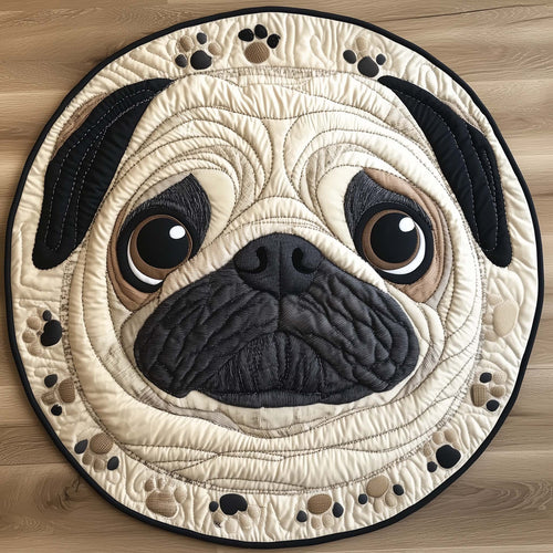 Pug Charm Quilted Round Mat GFTOTL5140