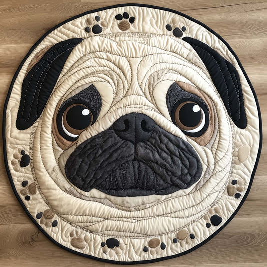 Pug Charm Quilted Round Mat GFTOTL5140