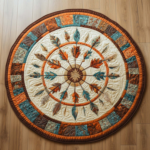 Native Warrior Spirit Quilted Round Mat GFTOTL5147