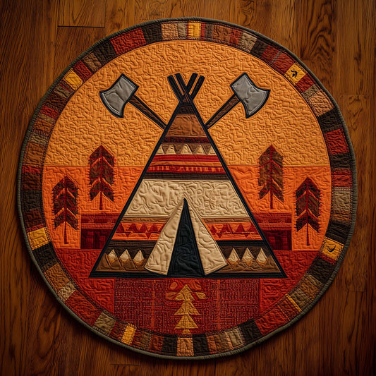 Native Warrior Spirit Quilted Round Mat GFTOTL5149