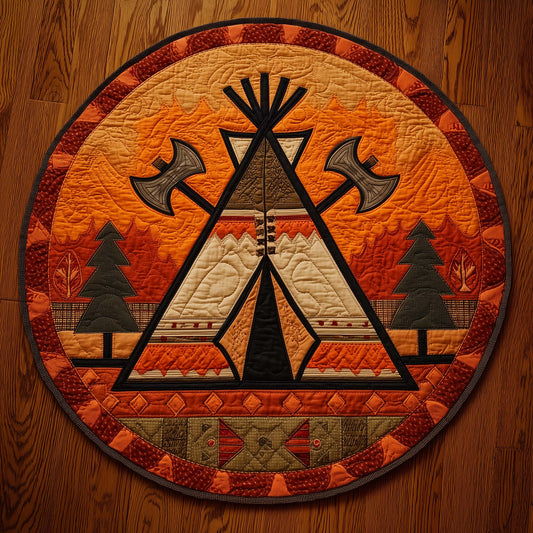 Native Warrior Spirit Quilted Round Mat GFTOTL5152