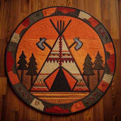 Native Warrior Spirit Quilted Round Mat GFTOTL5153