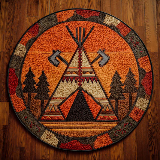 Native Warrior Spirit Quilted Round Mat GFTOTL5153