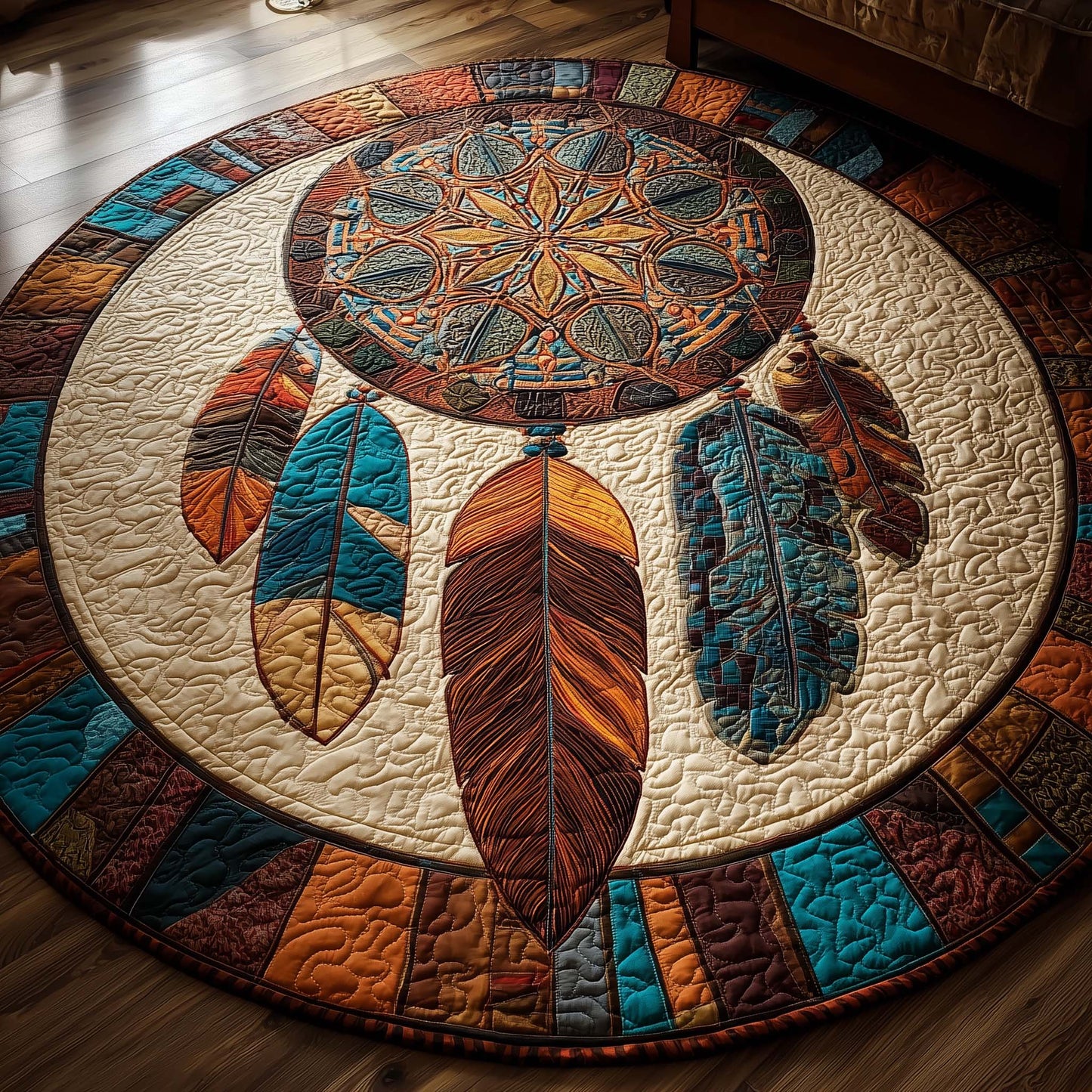 Native Warrior Spirit Quilted Round Mat GFTOTL5154